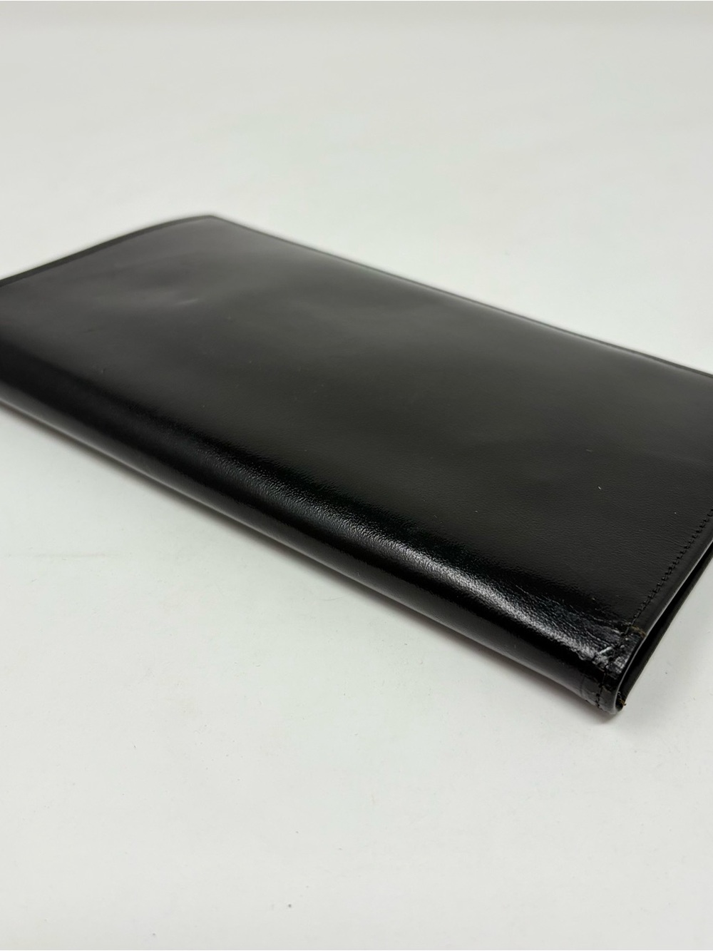New! Prince Gardner Black Leather Checkbook Pocket Wallet Card Holder 7.25x4.25”